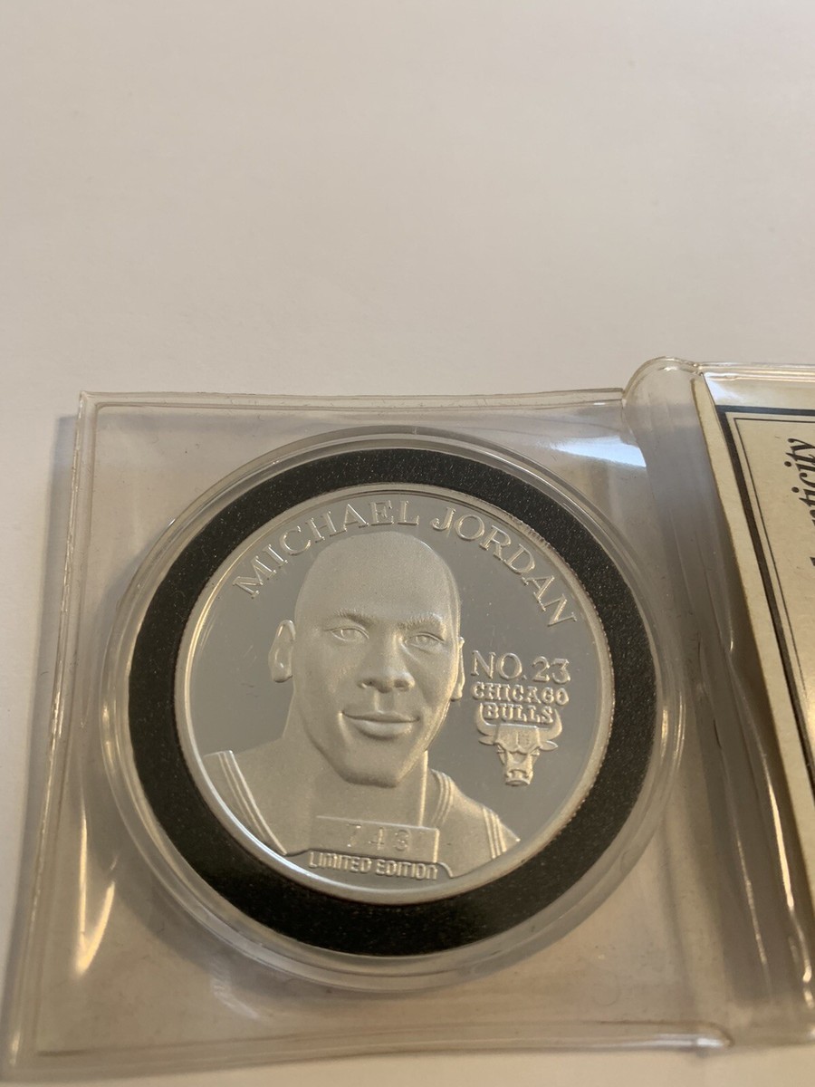 1996 Upper Deck Auth Michael Jordan MVP 1 Troy OZ Silver