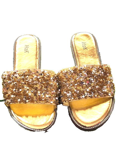 PANTOFOLA D’ORO Pantofole da donna H2K G Bling Slides taglia 8