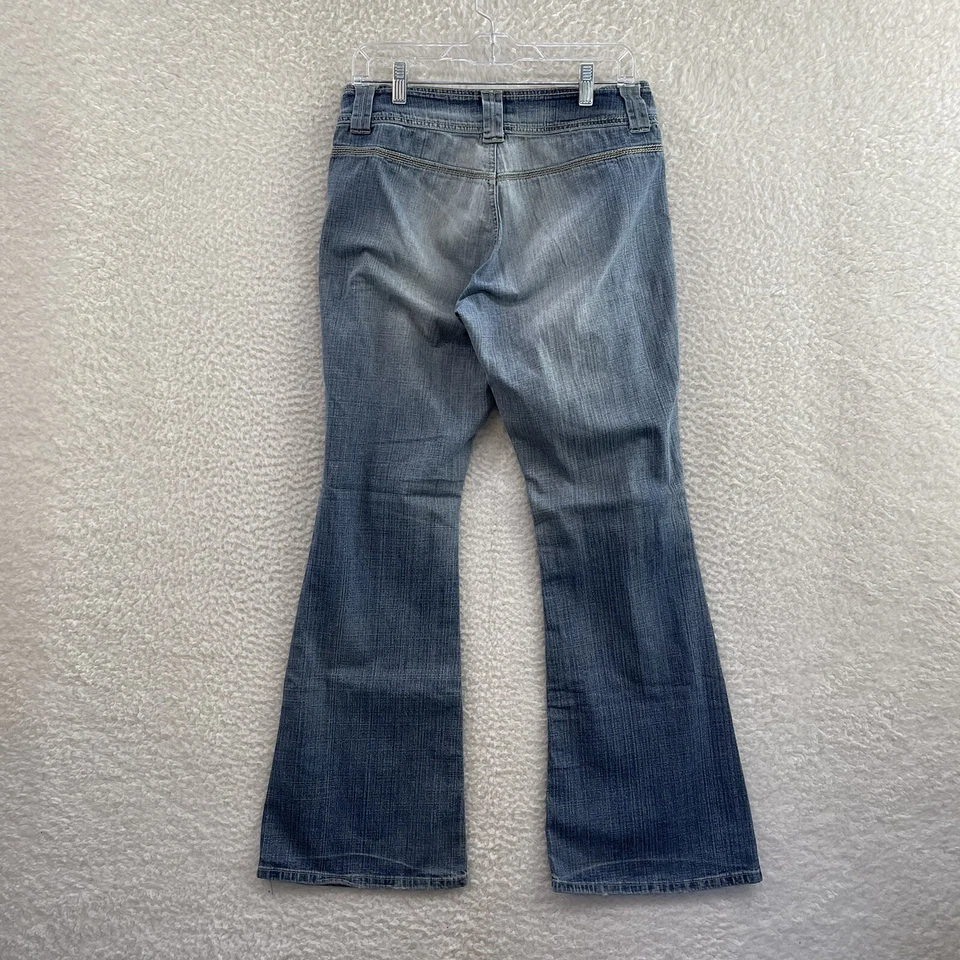 Y2K 复古牛仔裤 9 10 29 Burnout 无口袋靴型喇叭低中腰 — 第 2/4 张图片