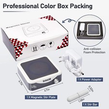 US Magnetic Stirrer Mixer w/ Stir Bar Max 1000ml Stirring Capacity 1600 RPM