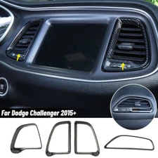 Dashboard Air Conditioner Vent Trim Ring For Dodge Challenger 2015+ Carbon Fiber