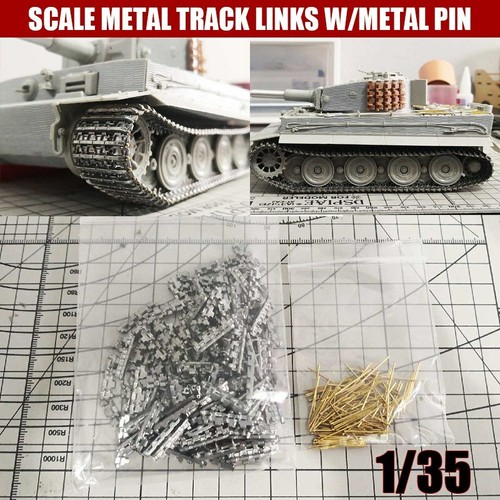 Collegamenti binari in metallo fai da te scala 1/35 con perni per modello carro armato tedesco Tiger I SX25020 - Foto 3 di 12