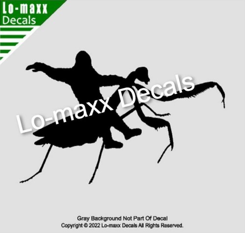 Bigfoot Praying Mantis Western Rodeo Ride Original Design Die Cut Vinyl Decal - Picture 2 of 20