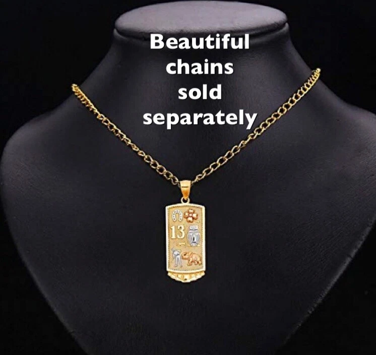 Colgante Cruz Buena Suerte Oro 14k 13 Elefante Búho de la Suerte CUELLO Suerte SÓLIDO 1.50 Foto 2 de 4