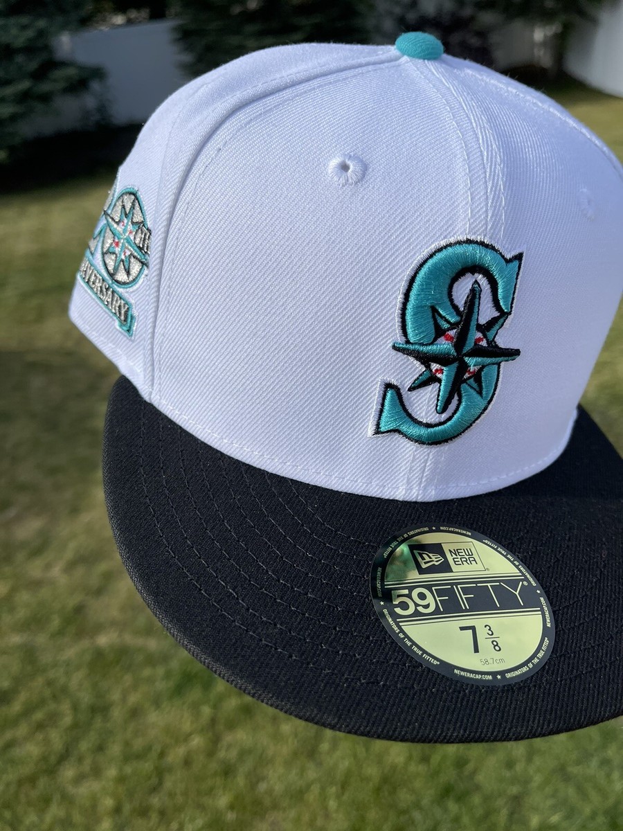 【US限定】NEW ERA 59FIFTY Seattle Mariners White/Teal New Era 59Fifty Seattle Mariners Fitted Hat Size 7 3/8 Teal
