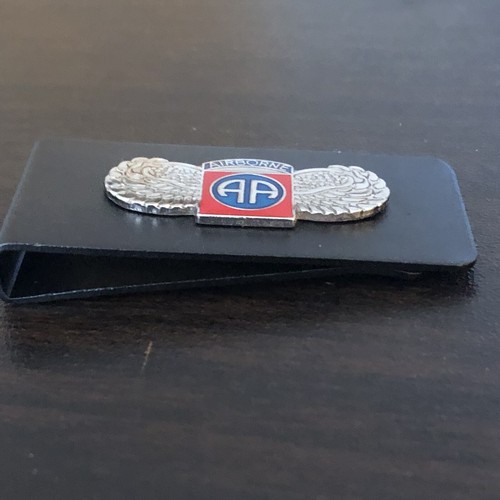 82nd Airborne Division Stainless Steel Black Money Clip New In Gift Box US ARMY - Picture 2 of 8