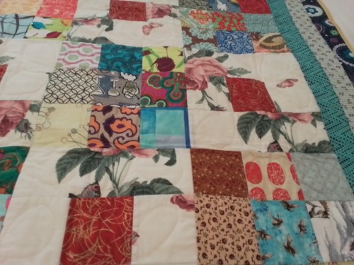 Neue handgefertigte Decke 56" x 60" "Fun Crazy Squares" helle fröhliche Farben - Bild 6 von 15