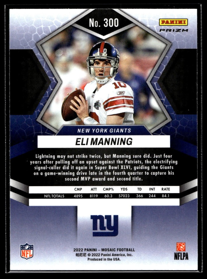 2008 Topps Chrome Eli Manning Refractor TC151 Parallel New York Giants