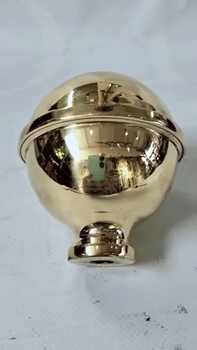SPUN Brass BED KNOB 3.1/2" high vintage style COT hollow polished 9 cm BALL - Video 1 of 1