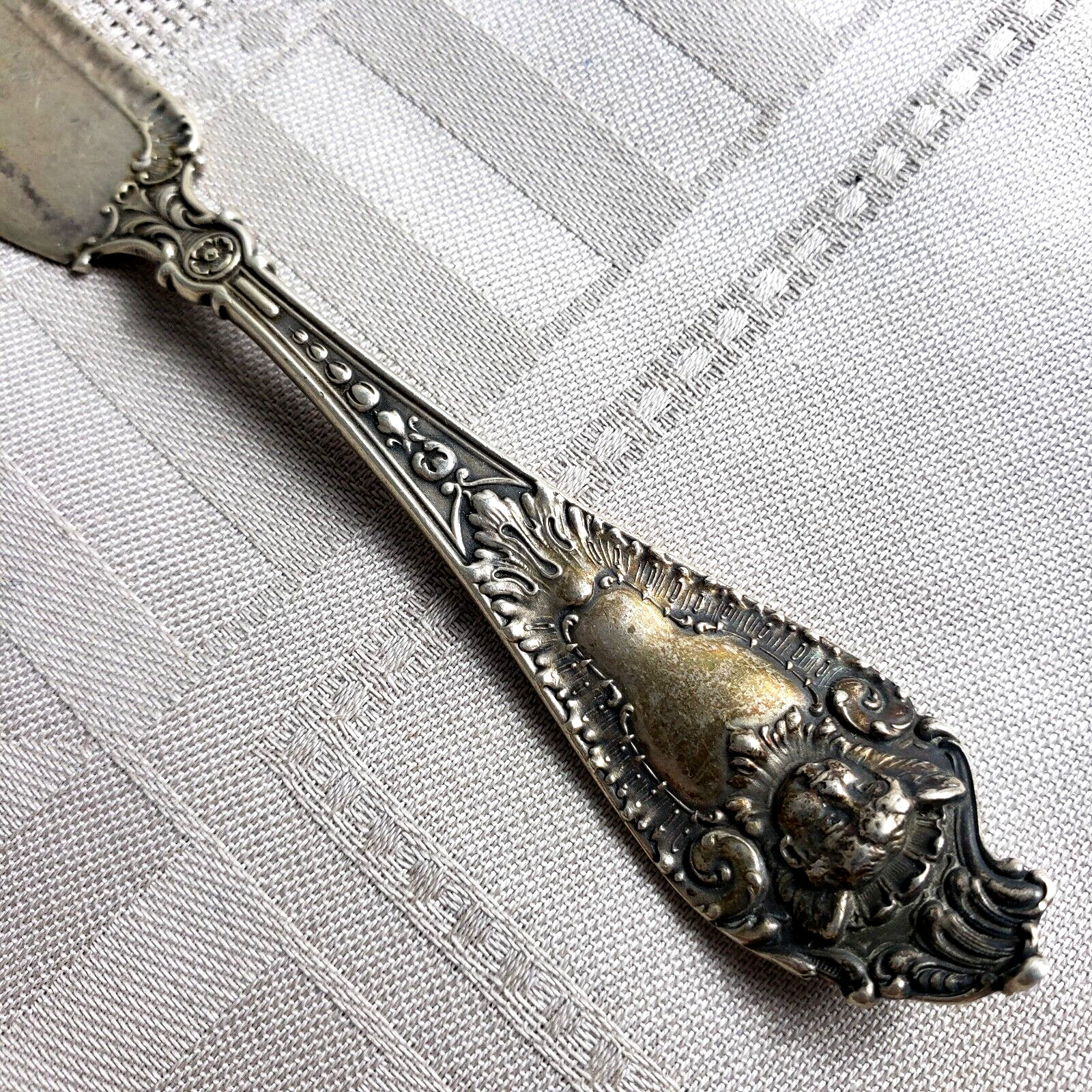 MECHANICS STERLING CO Watson 1896 CHERUB Silver 6.5" Master Butter Knife Vintage