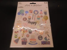 The paper studio stick a bilities Happy Birthday Foil stickers 29pc