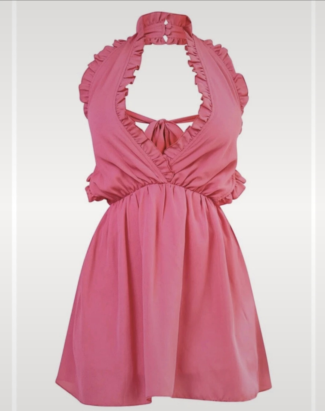 Petite Pink Ruffle Halterneck Mini Dress by pretty little thing eBay