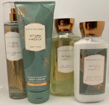 Bath & Body Works Autumn Violets Mist Cream Shower Gel & Lotion Set of 4