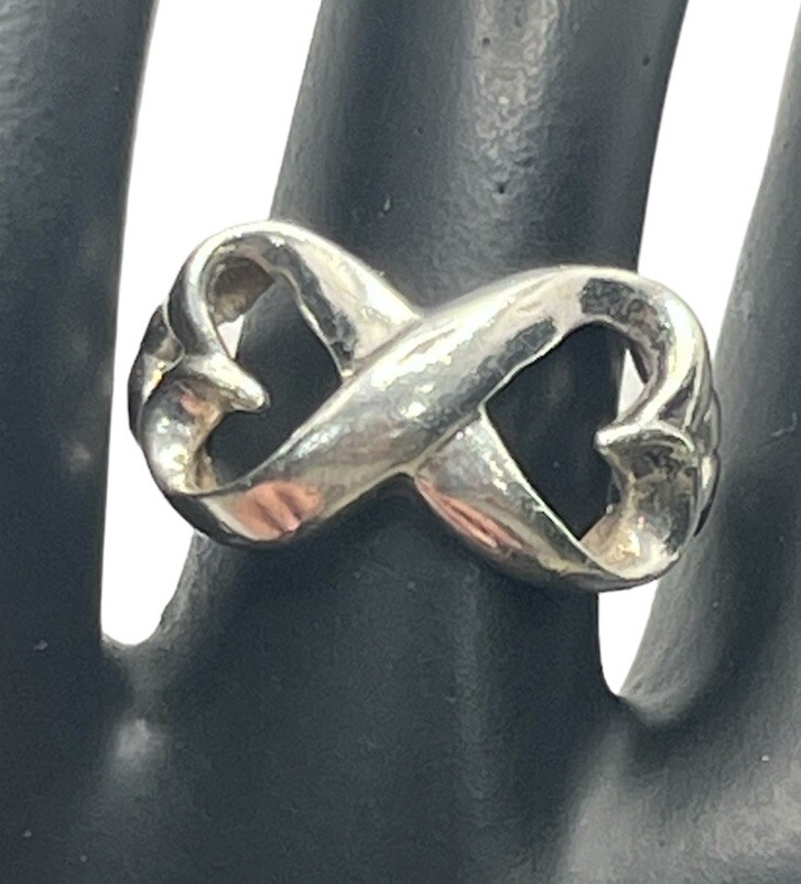 Sterling silver interlocking double infinity hear… - image 1