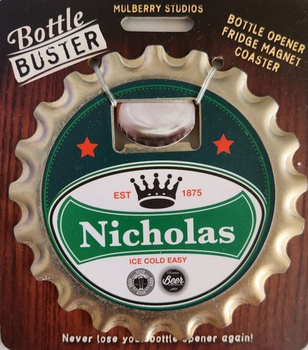 Bottle Buster Flaschenöffner Magnet Untersetzer 100+ Namen Zitate Ihrer Wahl Neu in Verpackung - Bild 76 von 124