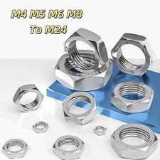 M4 M5 M6 M8 To M24 Fine Pitch Thread Hexagon Full Nuts A2 304 Stainless Steel
