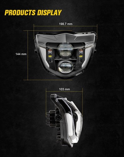LED E24 Waterproof Headlight Assembly DRL High Low Beam For YAMAHA WR 450 F 250F - Picture 14 of 22