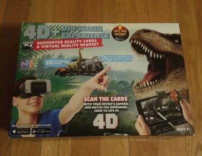 4D+ Dinosaur Experience (Augmented Reality Cards & Virtual Reality Headset) 