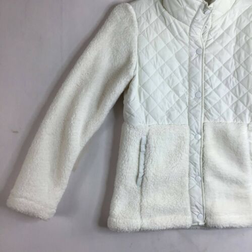 Steve Madden Womens Off White Quilted Jacket Full Zip Casual Size S - Picture 2 of 10