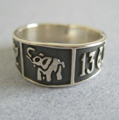 Mexican Silver Good Luck # 13 Owl Elephant # 7 Horseshoe 4 Leaf Clover Ring Size