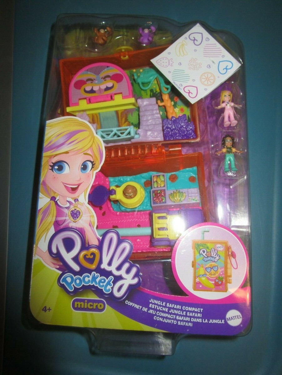 Polly Pocket Micro Doll Set Polly Stick Jungle Safari Compact Mattel 2019