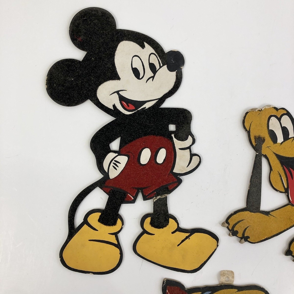 1950's Walt Disney Productions Flocked Wall Art Mickey Donald