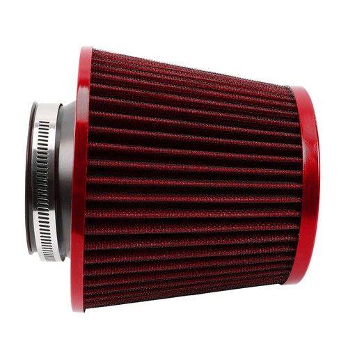 Red 3" 76mm High Flow Inlet Cold Air Intake Cone Replacement Dry Air Filter - Bild 2 von 10