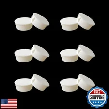 ZYYC 12 Pcs White Plastic Hole Plugs, 25mm/1" Cap, 24.5-25mm Fit, Durable Pla