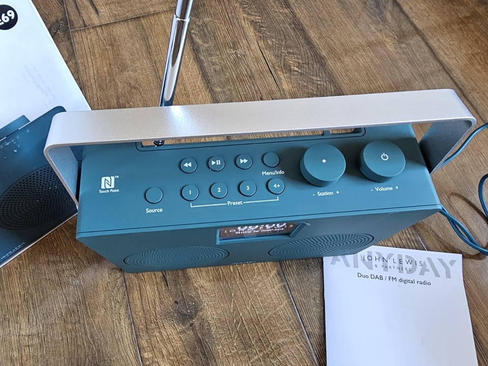 John Lewis Spectrum Duo ll DAB+ DAB/FM Bluetooth NFC Digital Radio Teal