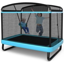 6FT Kids Entertaining Trampoline 2 In 1 Children Jumping W/ Swing Safety Fence