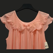 VTG 50s Pink PiNUP BABYDOLL Shadowline Nightgown Nylon Nighty Fairy Size L