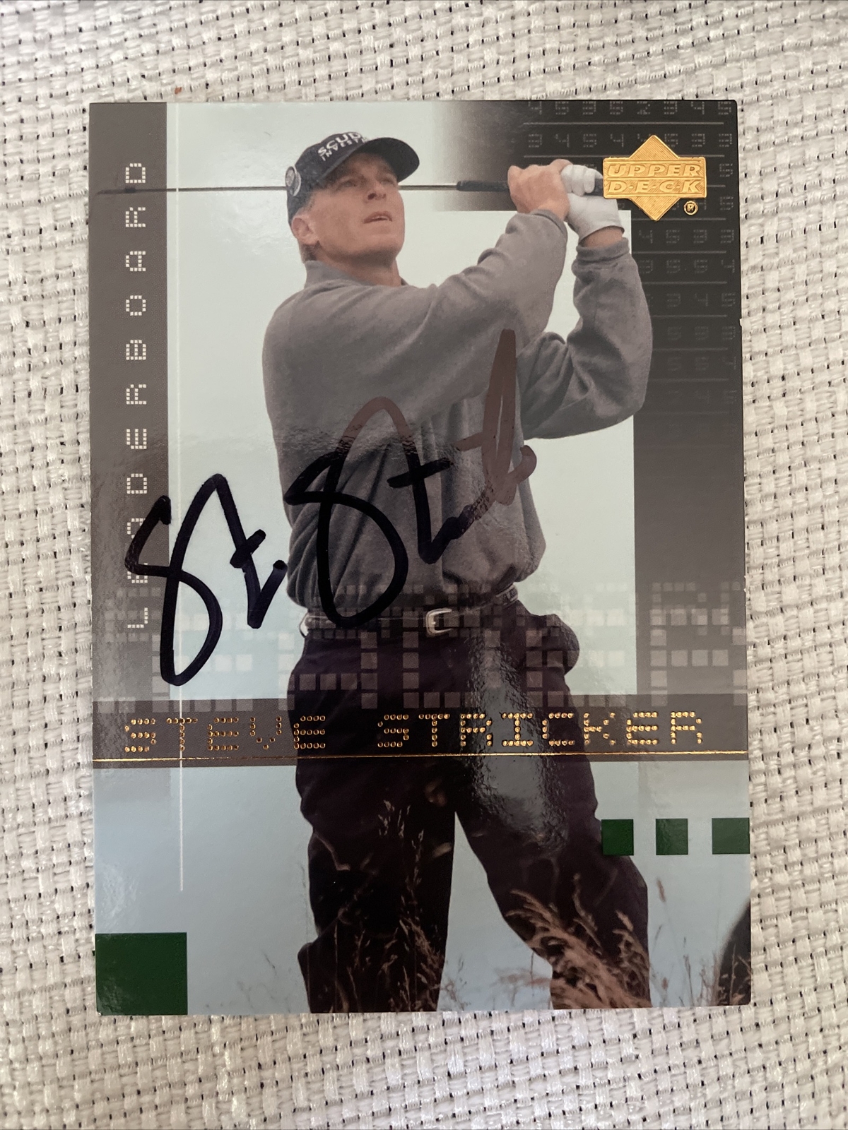 STEVE STRICKER 2002 UPPER DECK AUTOGRAPHED SIGNED AUTO GOLF CARD 99 