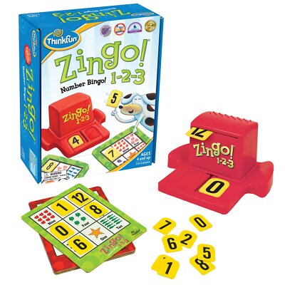 ThinkFun Zingo 1 2 3 Fun Educational Game for Kids Counting and Word Skills