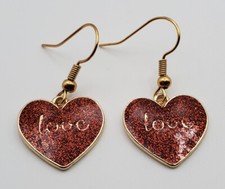Valentines Love Heart fishhook earrings