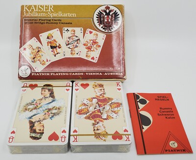 Piatnik Spielkarten – Elegantes Design In Schwarz-Gold, Ideal Für Poker, Rommé & Spieleabende
