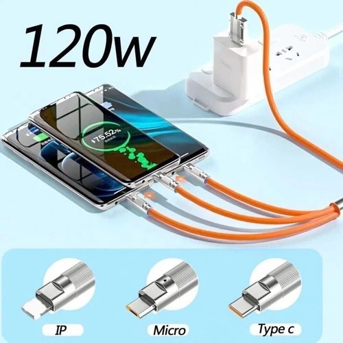 Cable de carga USB de 2 m de cable largo de alta resistencia 3 en uno cargador de teléfono rápido - Imagen 19 de 23