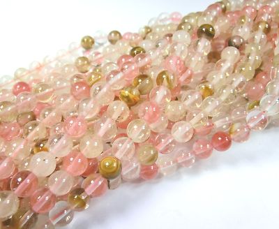 Cherry Quarz 6mm Perlen Kugeln rund Schmuckperlen Mix rund Strang basteln #3