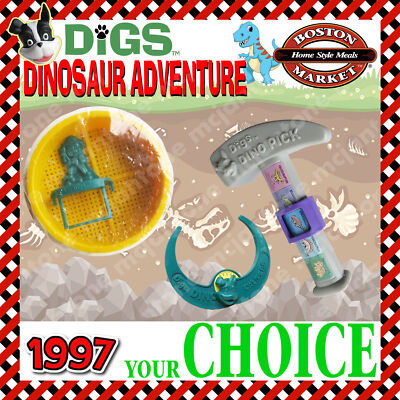 Boston Market 1997 DIGS DINOSAUR ADVENTURE Dig Dog Terrier Dino YOUR Toy CHOICE