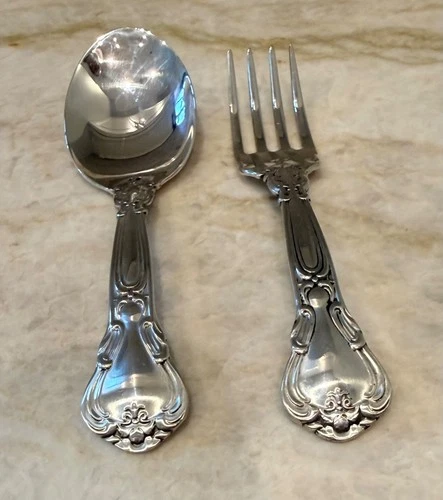 Gorham Sterling Silver Chantilly Baby Fork & Spoon Set