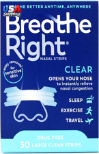 Nasal Strips Clear for Sensitive Skin Large 30 Each