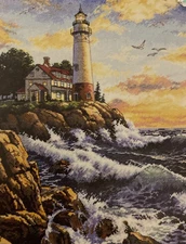 New Dimensions Gold Collection Rocky Point Lighthouse Counted Cross Stitch Kit