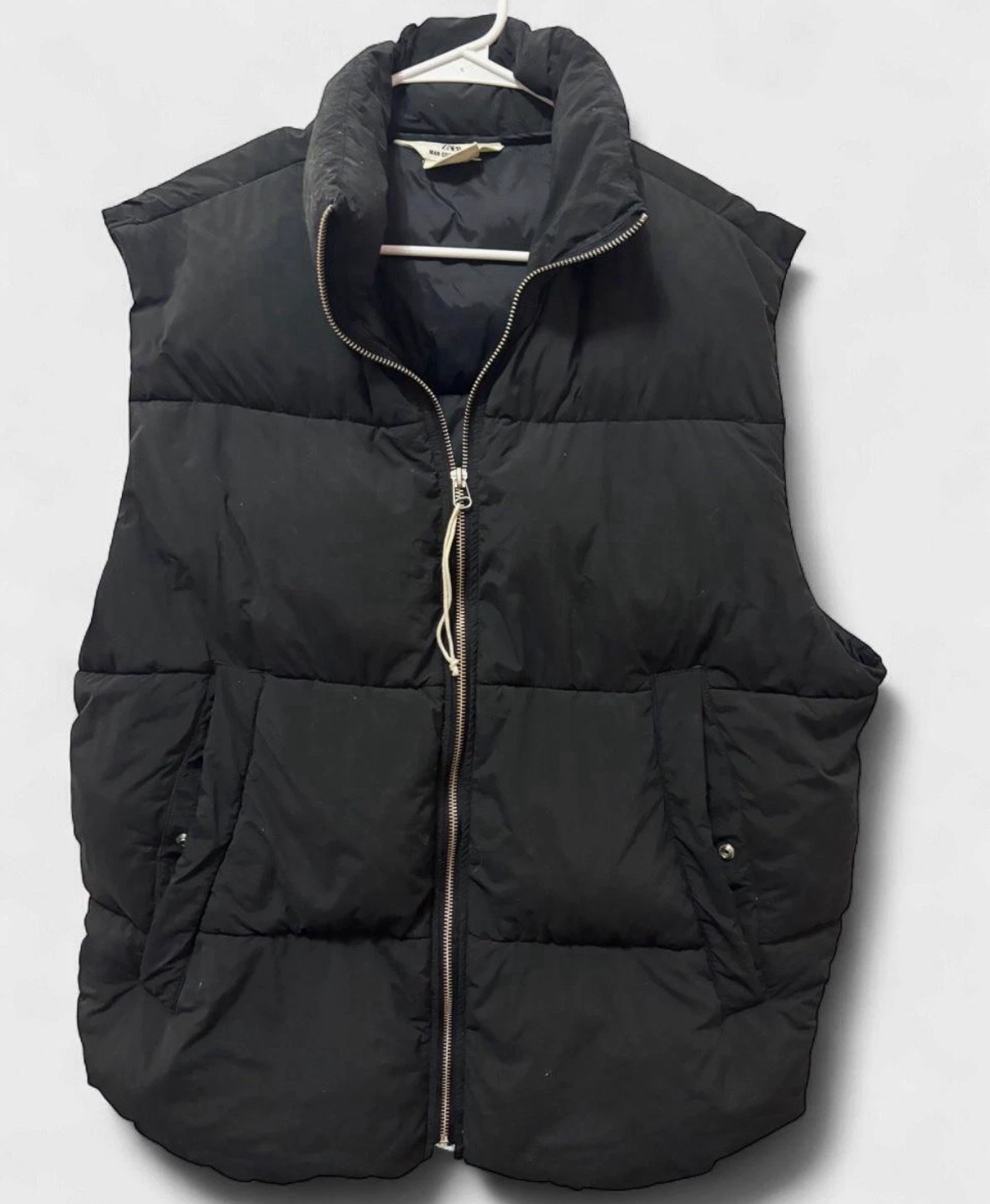 ZARA Man Edition SS'23 Men’s Black Puffer Vest Full Zip Padded Stand-Up M - product detail image 1