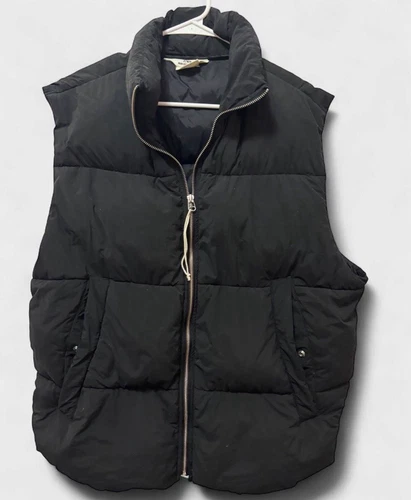 ZARA Man Edition SS'23 Men’s Black Puffer Vest Full Zip Padded Stand-Up M - product listing photo