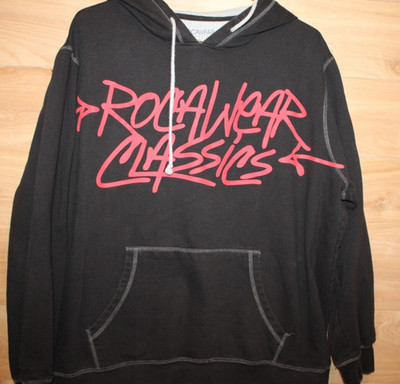 Rocawear Classics Hoodie Mens 2XL Black Spell Out Hip Hop Pullover