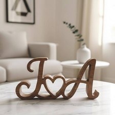 Couples Initials Sign, Personalized Wooden Name Sign