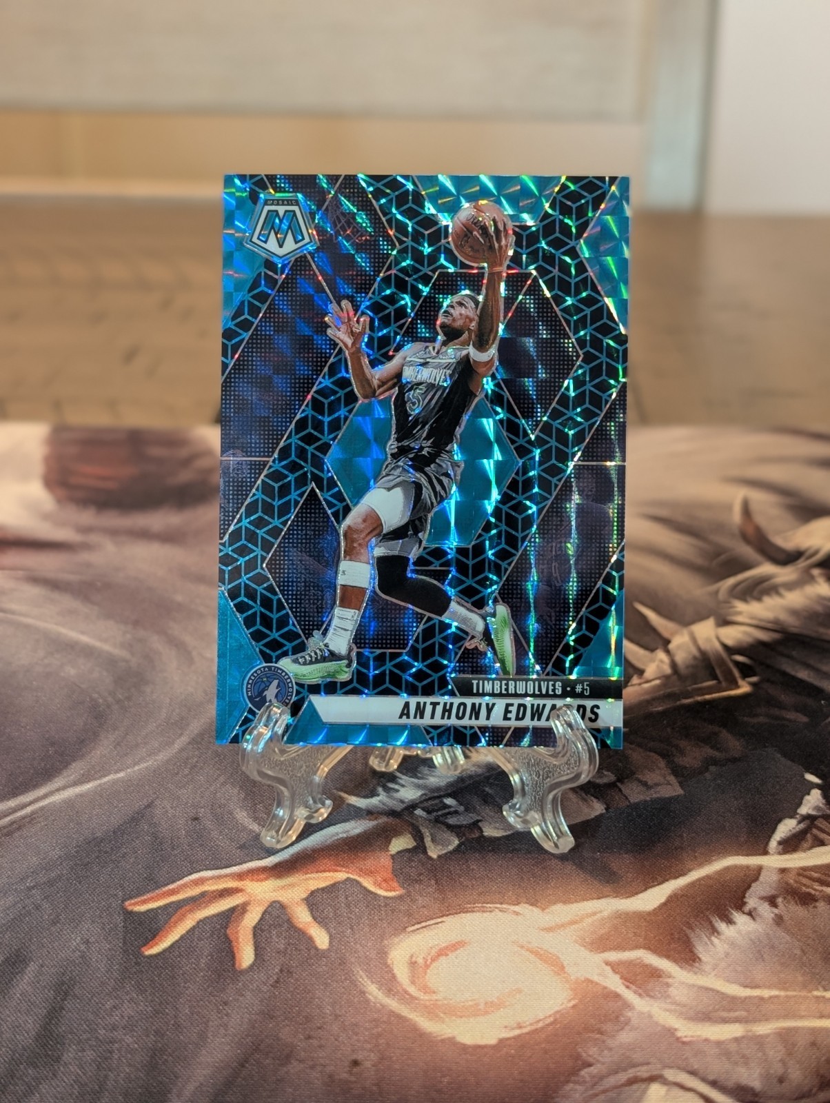 2024-25 Panini Mosaic Anthony Edwards #36 Blue Spectris FOTL Timberwolves /25