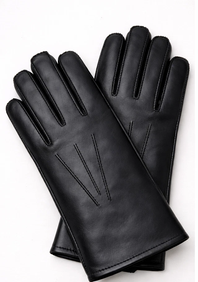 Fownes Women's Casual Winter Driving Gloves Large Black Leather Thinsulate Lined