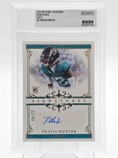 TRAVIS HUNTER 2025 NATIONAL TREASURES SIGNATURES GOLD ROOKIE /49 BGS AUTH Q0566