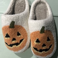 Womens Mens Halloween Pumpkin Slippers Spooky 8-8.5 Women, A-pumpkin  New