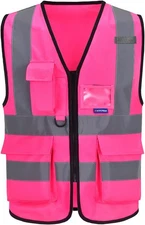 A-SAFETY Pink Safety Vest Women Medium – Reflective Work Gear